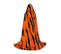 WYCZHY Costume da leopardo tigre arancione per cosplay, mantello con cappuccio, mantello, strega, vampiro, mago, ballo in maschera, festa di Halloween