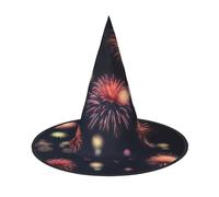 WYCZHY Esplosione Fuochi d'artificio stampa 3d 33 pollici cappello pieghevole di Halloween alto, cappello di Halloween del panno di Oxford per il carnevale