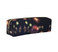 WYCZHY Esplosione Fuochi D'artificio Stampa 3D Studenti Matita In Pelle Astuccio Marcatori Titolare Grande Capacità Borsa per la Scuola per Strumento di Cancelleria, Oro, Taglia unica, Astuccio per