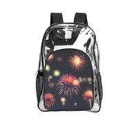WYCZHY Explosion Firework 3D stampato Heavy Duty Clear Bookbag, rinforzato trasparente borsa per la spiaggia sport all'aria aperta viaggi