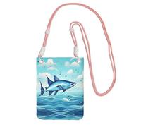 WYCZHY Flying Fish In The Oceans stampa viaggio cellulare sacchetto a tracolla con tracolla per telefono, passaporto a piedi, portafoglio, rosa, Taglia unica