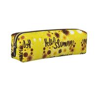 WYCZHY Goodlooking Hello Nice Sunshines Stampa Studenti Astuccio in Pelle Marcatori Titolare Grande Capacità Borsa per la Scuola per Strumento di Cancelleria, Oro, Taglia unica, Astuccio per trucchi