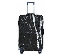 WYCZHY Grande copertura della valigia di stampa del marmo bianco e nero, copertura elastica della valigia con la chiusura lampo, protegge i bagagli durante il viaggio, bianco, XL