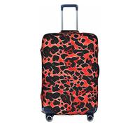 WYCZHY Grande copertura della valigia di stampa del modello del leopardo rosso, copertura elastica della valigia con la chiusura lampo, protegge i bagagli durante il viaggio, bianco, L