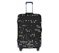 WYCZHY Grande copertura nera rotonda della valigia della stampa del puntino, copertura elastica della valigia con la chiusura lampo, protegge i bagagli durante il viaggio, bianco, XL