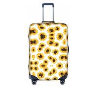 WYCZHY Grande copertura per valigia con stampa di girasole, copertura elastica per valigie con cerniera, protegge i bagagli durante il viaggio, bianco, XL