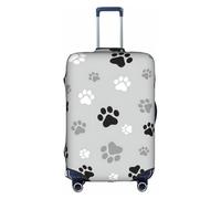 WYCZHY Grande copertura per valigia con stampa di zampe, copertura elastica per valigia con cerniera, protegge i bagagli durante il viaggio, bianco, L