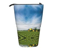 WYCZHY Grazioso astuccio con trattore e scritta "Farm", spazioso astuccio per matite e penne, per ufficio, per artisti, Nero , Taglia unica, Organizer per borse