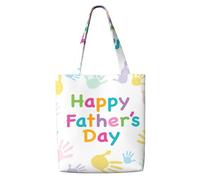 WYCZHY Hand and Happy Fathers Day Print Large riutilizzabile Heavy Duty Tote Bag Pack Disponibile Premium Canvas Riutilizzabile Borse regalo Lavoro Shopping