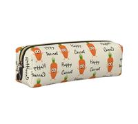 WYCZHY Happy Carrot Printing Students Astuccio in pelle per matite Marcatori Holder Grande Capacità Borsa per la Scuola per Strumenti di Cancelleria, Oro, Taglia unica, Astuccio per trucchi