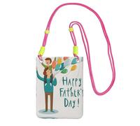 WYCZHY Happy Fathers Day By Son Borsa a tracolla da viaggio per cellulare, con tracolla per telefono, passaporto a piedi, portafoglio, Fucsia, Taglia unica