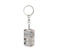 WYCZHY I cani adorabili stampano il supporto chiave per l'organizzatore chiave compatto per la catena chiave, portachiavi per le catene chiave delle chiavi dell'automobile, bianco, Taglia unica