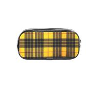WYCZHY Il plaid nero grigio giallo ha stampato il sacchetto trasparente della matita, la borsa resistente della chiusura lampo del PVC, organizzatore robusto per i pennarelli
