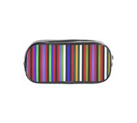 WYCZHY Le strisce colorate hanno stampato il sacchetto trasparente della matita, la borsa resistente della chiusura lampo del PVC, organizzatore robusto per gli indicatori