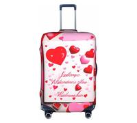 WYCZHY Lover's Day Stampa Grande Copertura Valigia, Copertura elastica della valigia con Zipper, Protegge i bagagli durante il viaggio, bianco, M