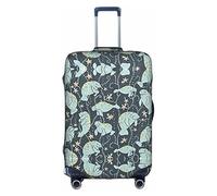 WYCZHY Manatee Animals Stampa Grande Copertura Valigia, Copertura elastica della valigia con cerniera, Protegge i bagagli durante il viaggio, bianco, L