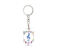 WYCZHY Musica 1 stampa portachiavi per l'organizzatore chiave compatto per la catena chiave, portachiavi per portachiavi auto Fobs portachiavi, bianco, Taglia unica