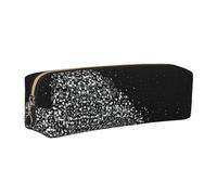 WYCZHY Nero Bianco Glitter Stampa Studenti In Pelle Matita Sacchetto Marcatori Titolare Grande Capacità Borsa per la Scuola per Strumenti di Cancelleria, Oro, Taglia unica, Astuccio per trucchi