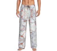 WYCZHY Pantaloni del pigiama degli uomini di marmo dell'oro rosa dei pantaloni del pigiama per gli uomini Lounge Sleep Bottom Pj Pant morbido con tasche, Nero , L