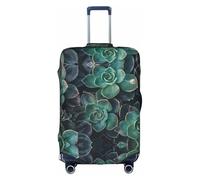 WYCZHY Piante grasse che stampano la copertura della valigia grande, copertura elastica della valigia con la chiusura lampo, protegge i bagagli durante il viaggio, bianco, L