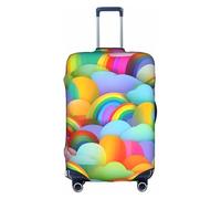 WYCZHY Rainbow Hearts Pattern Stampa Grande Copertura Della Valigia, Copertura Elastica Della Valigia Con Cerniera Protegge I Bagagli Durante Il Viaggio, bianco, XL