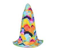 WYCZHY Rainbow Pattern Teenager Cosplay Costume Mantello con Cappuccio Mantello Strega Vampiro Mago Masquerade Ball Halloween Party