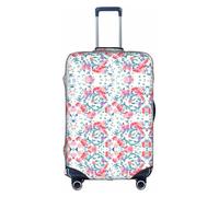 WYCZHY Romantico Fancy floreale uccelli farfalla stampa grande valigia copertura elastica con cerniera, protegge i bagagli durante il viaggio, bianco, M