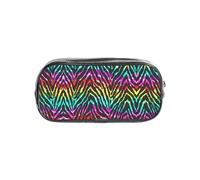 WYCZHY Sacchetto trasparente colorato della matita stampata della zebra dell'arcobaleno, borsa resistente della chiusura lampo del PVC, organizzatore robusto per i pennarelli