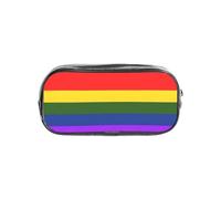 WYCZHY Sacchetto trasparente stampato della bandiera dell'arcobaleno, borsa resistente della chiusura lampo del PVC, organizzatore robusto per i pennarelli