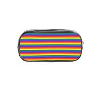 WYCZHY Sacchetto trasparente stampato della matita del modello dell'arcobaleno, borsa resistente della chiusura lampo del PVC, organizzatore robusto per i pennarelli