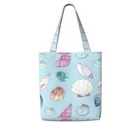 WYCZHY Sea Shell Print Large riutilizzabile Heavy Duty Tote Bag Pack disponibile Premium Canvas borse regalo riutilizzabili lavoro shopping