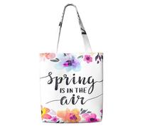 WYCZHY Spring Is In The Air Print - Borsa grande riutilizzabile e resistente, in tela di alta qualità, riutilizzabile, ideale per il lavoro e lo shopping