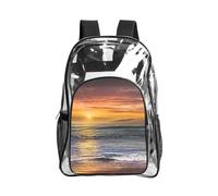 WYCZHY Sunset Beach - Borsa trasparente resistente per libri, rinforzata, per spiaggia, sport all'aria aperta, viaggi