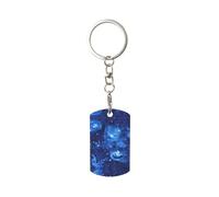 WYCZHY Supporto chiave di stampa blu della galassia dello spazio dell'universo per l'organizzatore chiave compatto per la catena chiave, portachiavi per le catene chiave dell'automobile, bianco