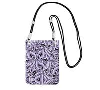 WYCZHY The Sea Printing Travel Cell Phone Pouch Crossbody Bag con tracolla per telefono, passaporto a piedi, portafoglio, Nero , Taglia unica