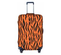 WYCZHY Tiger Stripes Orange Pattern Stampa Grande Copertura Valigia, Copertura elastica della valigia con Zipper, Protegge i bagagli durante il viaggio, bianco, S