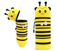Wydexint Kawaii Astuccio Scuola 2 in 1 in Morbido Silicone, Portapenne da Tavolo, Astuccio 2 In 1 con Cerniera, silicone morbido 2 in 1 - astuccio carino per Scuola, Uffici (Ape)