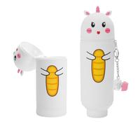 Wydexint Kawaii Astuccio Scuola 2 in 1 in Morbido Silicone, Portapenne da Tavolo, Astuccio 2 In 1 con Cerniera, silicone morbido 2 in 1 - astuccio carino per Scuola, Uffici (Unicorno bianco)