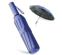 Wydexint Ombrello Pieghevole Automatico,ombrello pieghevole grande,Chiusura Automatica Ombrello Pieghevole, Durable & Compact Umbrella, Strong Fiberglass Frame (Blu scuro)
