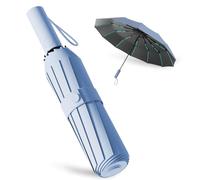 Wydexint Ombrello Pieghevole Automatico,ombrello pieghevole grande,Chiusura Automatica Ombrello Pieghevole, Durable & Compact Umbrella, Strong Fiberglass Frame (Azzurro)