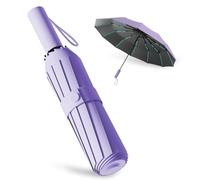 Wydexint Ombrello Pieghevole Automatico,ombrello pieghevole grande,Chiusura Automatica Ombrello Pieghevole, Durable & Compact Umbrella, Strong Fiberglass Frame (Viola)