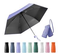 Wydexint Umbrella, Donna Pieghevole Portatile, Ombrello Mini, Anti UV, Con Scatola Porta Capsule, Impermeabile e Antivento