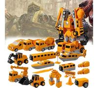 WYEIAHS 2024 Auto Magnetica Transform Engineering Giocattoli Assemblati con Scatola di Immagazzinaggio DIY Veicoli da Costruzione per Bambini,Giocattolo Robot (Project Style 35 Piece Set)