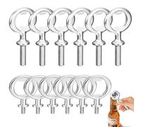 Wyety, apribottiglie in acciaio inox, 12 pezzi, forni per bottiglie in metallo, apribottiglie in metallo, apribottiglie con filettatura in metallo, apribottiglie filettate per casa pub all'aperto, 6