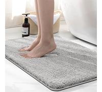 wyewye Tappetino da bagno in microfibra 2 cm, super assorbente, 50 x 80 cm, grigio chiaro