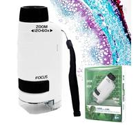 WYFCR Mini microscopio tascabile da 60 a 120 volte di lunghezza focale per adulti, microscopio tascabile illuminato per bambini, portatile, laboratorio scientifico per studenti, laboratorio