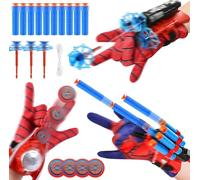 WYFDCZZP Set di 3 Guanti Spiderm per Bambino,Spara Ragnatele Spiderm,Launcher Glove,Spiderm Giochi,Spiderm Glove Launcher Set,Spiderm Giocattolo Giocattoli da Polso Cosplay Toys Set