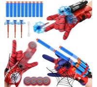 WYFDCZZP Spiderm Guanti per Bambino,Guanti Maschera Spiderm Spara Ragnatele Launcher Set,Giocattolo da Polso Web Launcher Toy,Giochi Bambino 5-10 Anni (D)