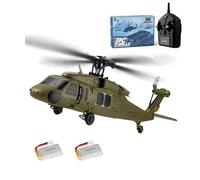 WYFTOY K170 UH60L RC elicottero per adulti principianti, 2.4G 4CH Flybarless telecomando elicottero modello con Altitude Hold, Dual Brushless Moto, 6-Axis Gyroscope, 2Battery