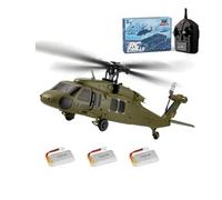 WYFTOY K170 UH60L RC elicottero per adulti principianti, 2.4G 4CH Flybarless telecomando elicottero modello con Altitude Hold, Dual Brushless Moto, 6-Axis Gyroscope, 3Battery